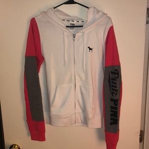 Full-zip PINK hoodie